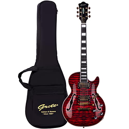 レッド ソリッドボディ エレキギター Amazon | Asmuse 39インチ LP エレキギターキット ソリッド